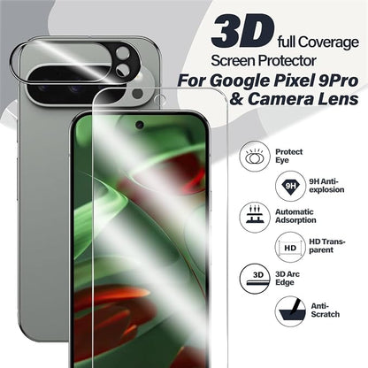 BIGFACE for Pixel 9 Pro Tempered Glass Screen Protector + Camera Lens Protector - Image 2