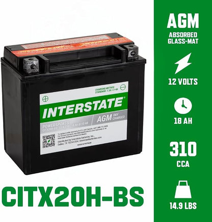 Interstate Batteries YTX20H-BS 12V 18Ah Powersports Battery 310CCA - Image 3