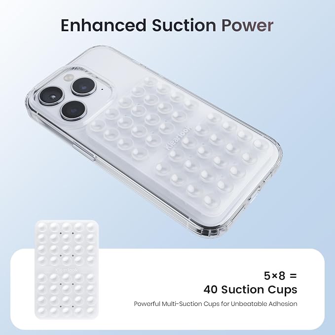 Klearlook Silicone Suction Cup Phone Case Mount Double Sided, Sticky Phone Grip - Image 4