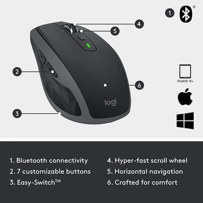 Logitech MX Anywhere 2S Bluetooth Edition Compact Wireless Mouse, No USB - Image 6