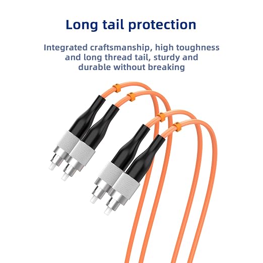 FC/UPC to FC/UPC Fiber Patch Cable, 2.5M/8.2FT OM1 Multimode Duplex 62.5/125µm - Image 5