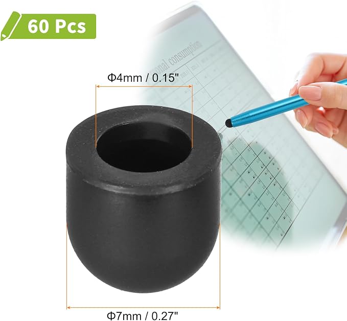 MECCANIXITY 60Pcs Replacement Stylus Pen Tips 7mm Conductive Capacitive Touch - Image 2