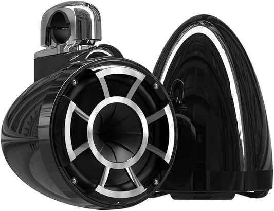 wet sounds Rev 8 Black V2 Revolution Series 8" Black Tower Speakers w/Fixed by wetsounds