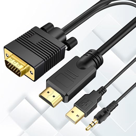 VGA to HDMI Cable 10ft with Audio, VGA to HDMI Adapter Cable Compatible Well by techfollower