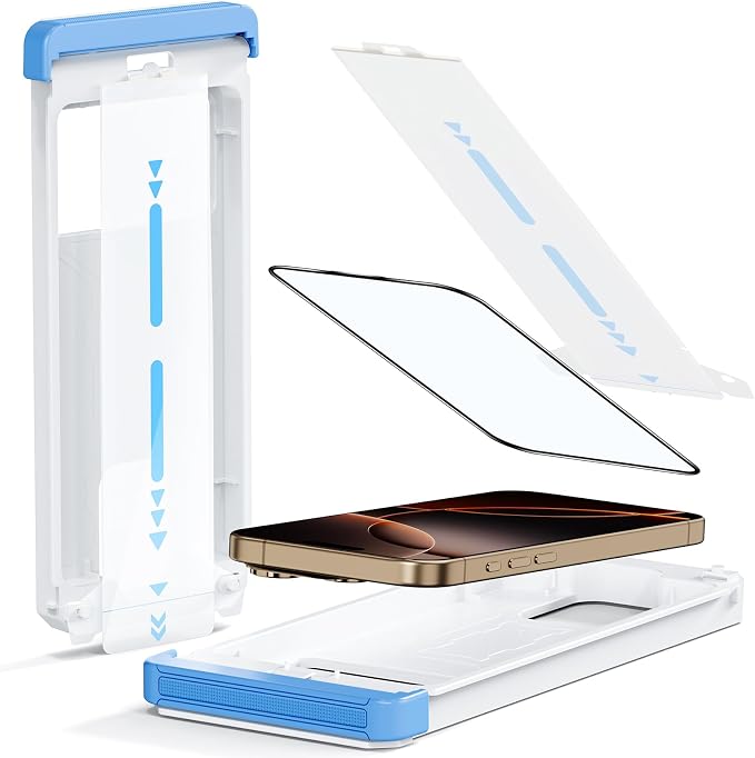 Screen Protector for iPhone 15 Pro Military Grade Tempered Glass Auto-Alignment by DDDDECADE
