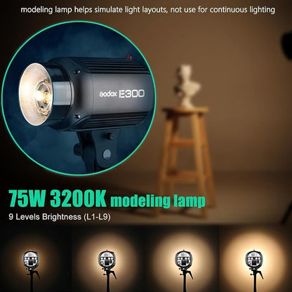 Godox 600W Professional Studio Strobe Lights Kit, 2X 300W 5600K Monolights - Image 3