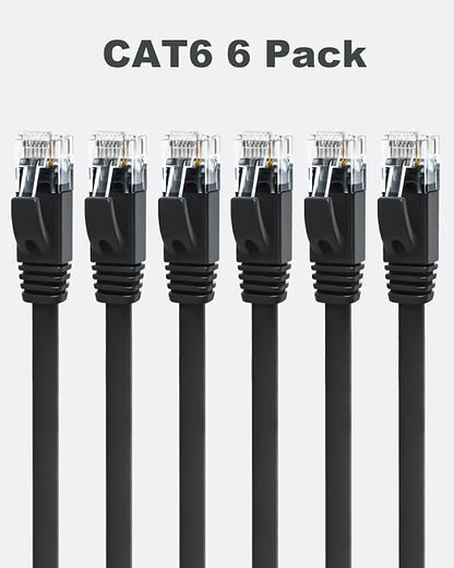 Yauhody CAT 6 Ethernet Cable 15ft 6-Pack Black, High Speed Solid Flat CAT6 - Image 8