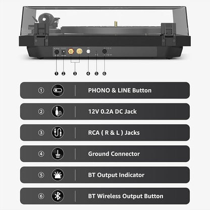Record Player Wireless Output Turntable Carbon Fiber Tonearm Vinyl Player - Image 4