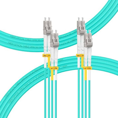 FLYPROFiber- 5M-2Pack OM4 LC to LC Fiber Patch Cable, MM Multi Mode Fiber Optic by FLYPROFiber