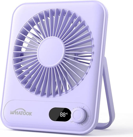 WHATOOK Small Desk Fan Personal Fans: 5000mah 25 Hours Battery Office Quiet by FashionCaring-MakeitYours
