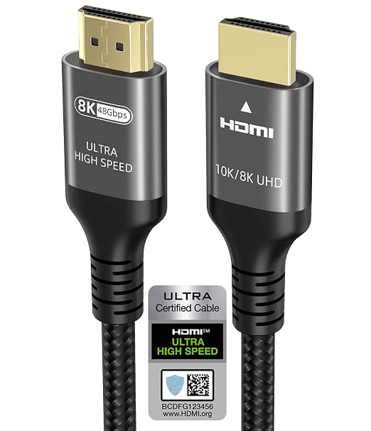 10K 8K 4K HDMI Cable 48Gbps 3.3 FT, Certified Ultra High Speed HDMI® Cable 4K by UblukerHigh-definitionlivingstartswithUblukerHDMIcables