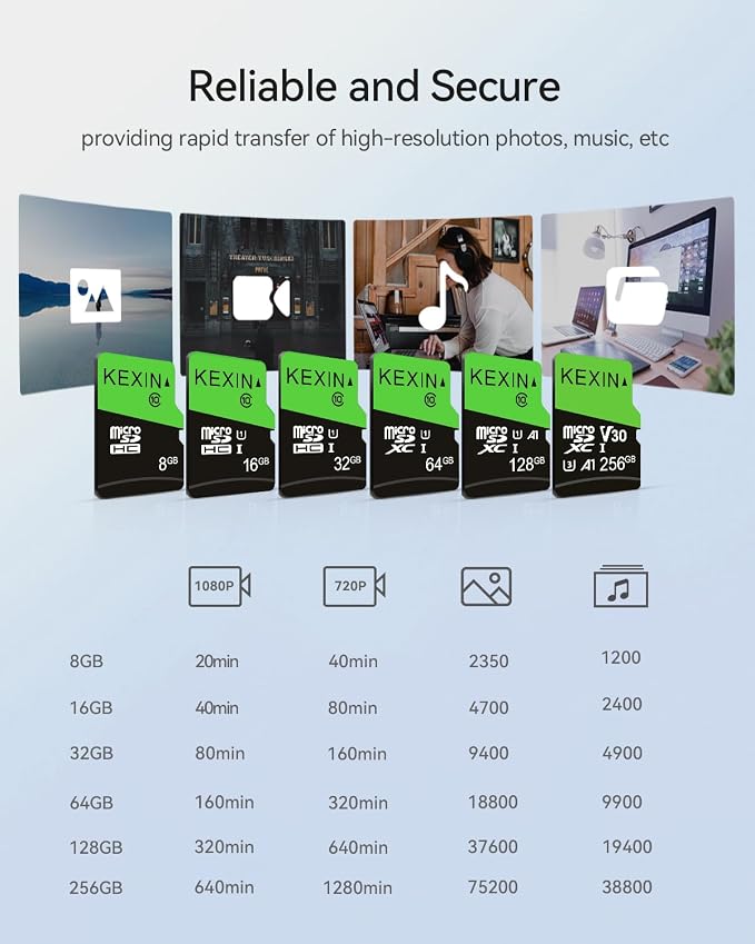 KEXIN 32GB Micro SD Card microSDHC Memory Card UHS-I C10 U1 Micro SD Card Full - Image 3