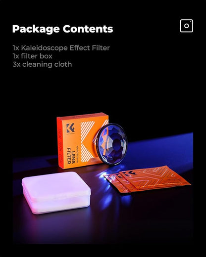 K&F CONCEPT 72mm Kaleidoscope Filter, Special Effects Filter Prism Crystal Glass - Image 7