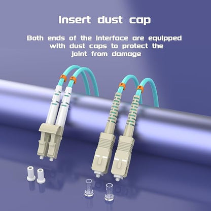 Fiber Patch Cable 20ft/6meters LC/UPC to SC/UPC OM3 10Gb/Gigabit MultiMode - Image 6