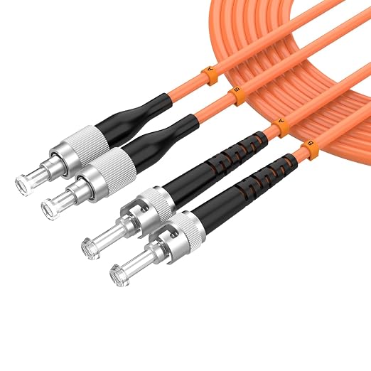 OM1 Fiber Patch Cable, FC/UPC to ST/UPC, 1.8M/5.9FT Multimode Duplex 62.5/125µm by lidkew