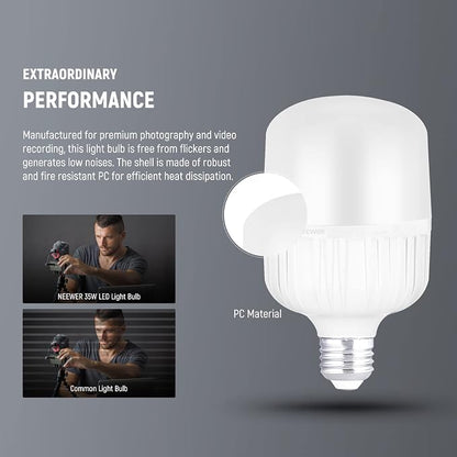 NEEWER E26 35W LED Light Bulbs, 2 Packs, 3150 Lumens/5700K/CRI 93+/15000h - Image 8