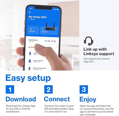 Linksys AX2200 | Dual-Band Mesh WiFi 6 Router | 2.2 Speeds | Connect 15+ - Image 4