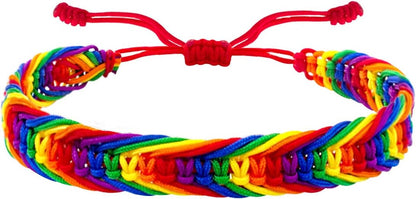 Nanafast Titanium Stainless Steel Rainbow LGBT Pride Bracelet Handmade Braided by Nanafast