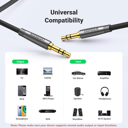UGREEN 3.5mm Audio Cable Nylon Braided Aux Cord Male to Male Stereo Hi-Fi Sound - Image 6