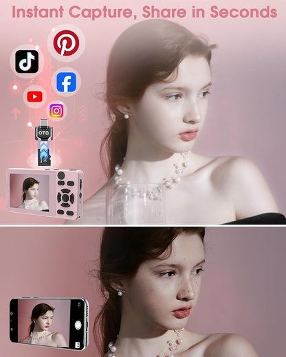 Digital Camera with Front Rear Lens, Autofocus 64MP 4K Camera - Image 7