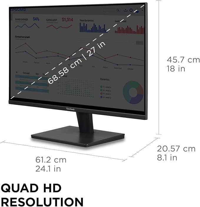 ViewSonic VS2725-2K 27 Inch QHD 1440p Monitor - Image 4