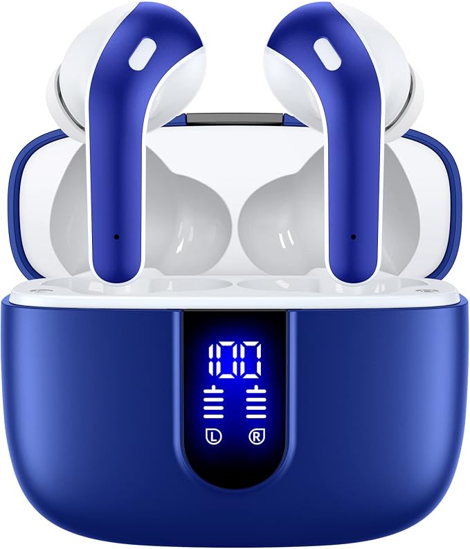 TAGRY Bluetooth Headphones True Wireless Earbuds 60H Playback LED Power Display by TAGRY