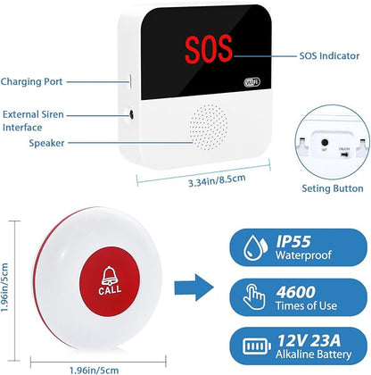 WiFi Rechargable Smart Wireless Caregiver Call Button Nurse Calling Life - Image 9