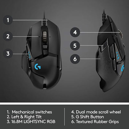 Logitech G502 HERO High Performance Wired Gaming Mouse, HERO 25K Sensor - Image 5