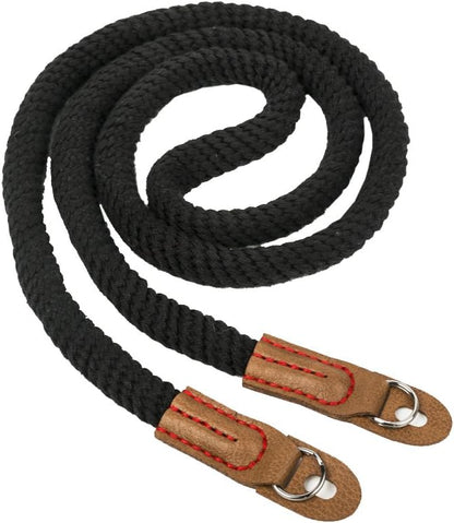 Vintage Handmade Cotton Leather Rope Camera Neck Strap - Image 3
