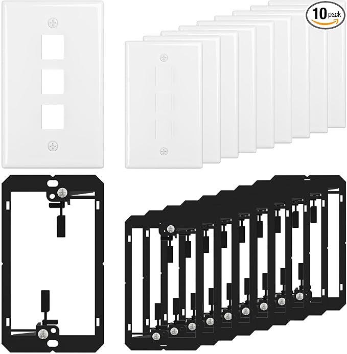 FGB 3-Port Keystone Wall Plate, by FGB