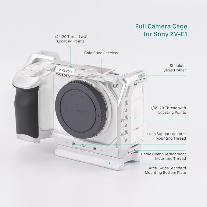 Tilta Full Camera Cage for ZV-E1 Lightweight Kit | Includes Full Cage, Top - Image 8