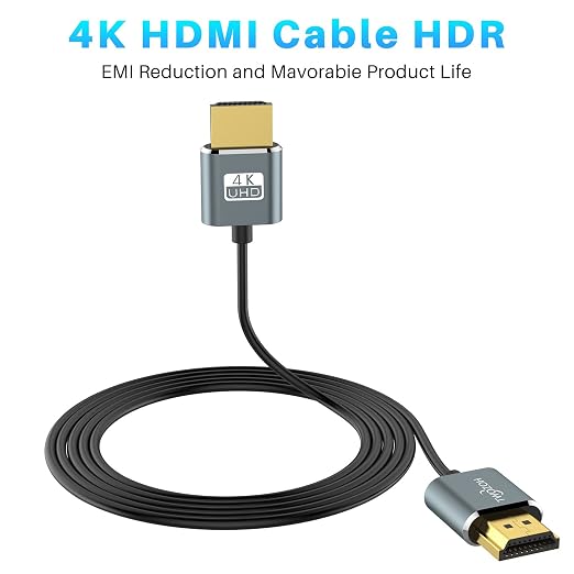 Twozoh Ultra-Thin HDMI to HDMI Cable 1.6FT, Hyper Slim HDMI 2.0 Cable, Extreme - Image 2