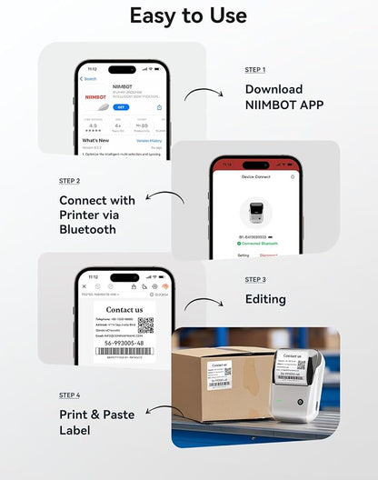 NIIMBOT B1 Label Maker, Portable Bluetooth Thermal Label Printer - Image 4
