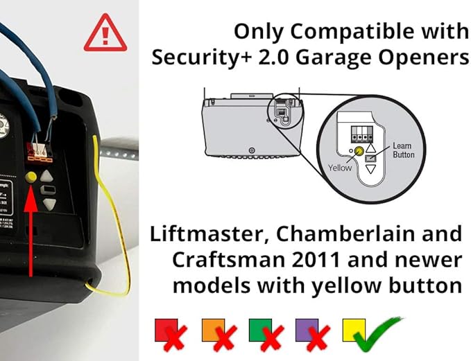 LiftMaster 883LMW Wall-Mounted Wired Push Garage Door Opener and Doorbell Button - Image 3