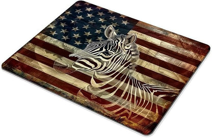 Square Mouse Pad Black and White Zebra and National Flag-1, Gaming Mouse Pads - Image 6