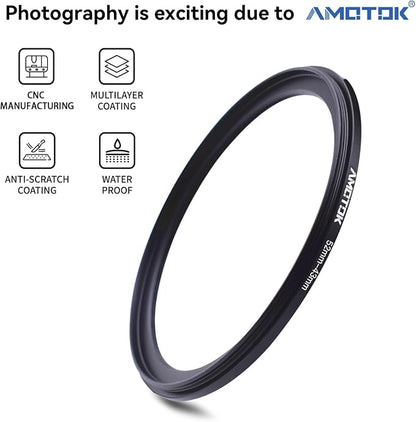 52mm Lens to 43mm Camera Lens Adapter, 52mm-43mm Filter Step-Down Ring - Image 2