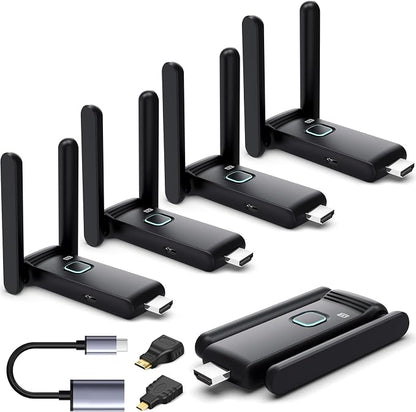 Wireless HDMI 4 Receivers and Transmitter, No Hot, Extender Plug and Play by YUYUNLOMN