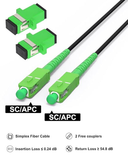 30M SC/APC Fiber Optic Internet Cable 100ft, Outdoor Armored SC/APC Fiber Patch - Image 4