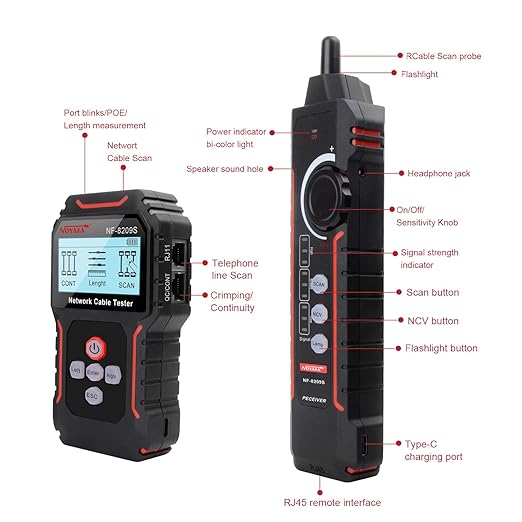 NOYAFA NF‑8209S Network Cable Tester – Upgrade Ethernet Cable Tester - Image 5