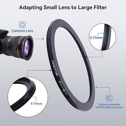 67mm Lens to 52mm Camera Lens Adapter, 67mm-52mm Filter Step-Down Ring - Image 4