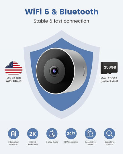 3MP 2K Window Camera, 2.4GHz WiFi 6 Window Security Camera, Smart AI Detection - Image 2