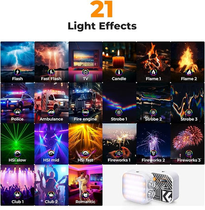 K&F CONCEPT RGB Video Light, 360° Full Color Portable Photography Light - Image 5