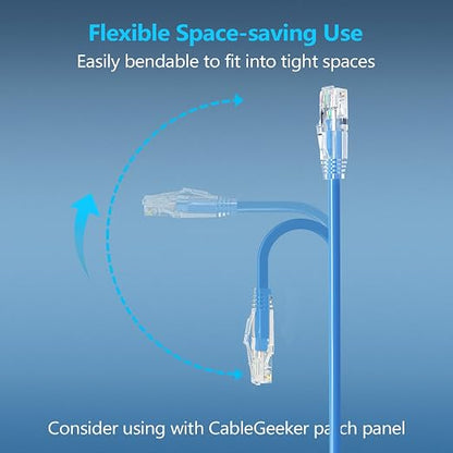 CableGeeker Patch Cables Cat6a 3ft Slim, Cat6 Ethernet Patch Cable 10G Support - Image 3