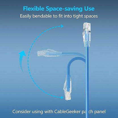 CableGeeker Patch Cables Cat6a 0.5ft Slim, Cat6 Ethernet Patch Cable 10G Support - Image 3
