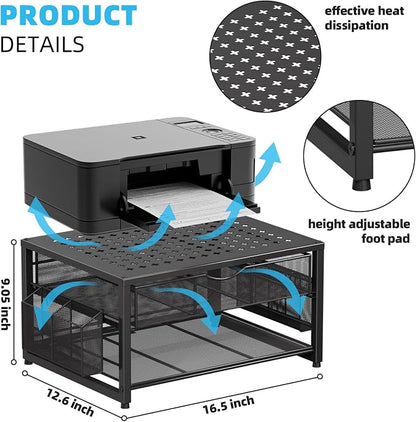 Marbrasse Metal Printer Stand for Desk - Image 5