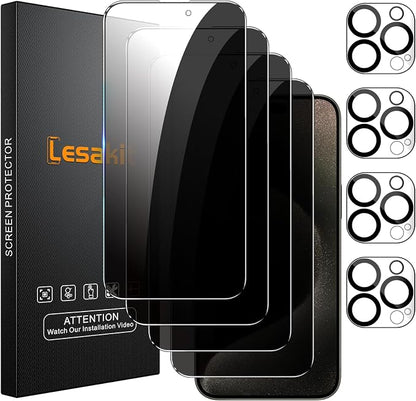 Lesakit 4+4 Pack Privacy Screen Protector by Lesakit