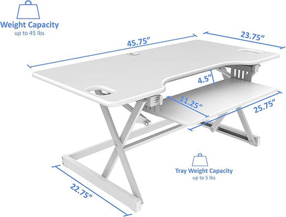 Rocelco 46" Large Height Adjustable Standing Desk Converter - Image 4