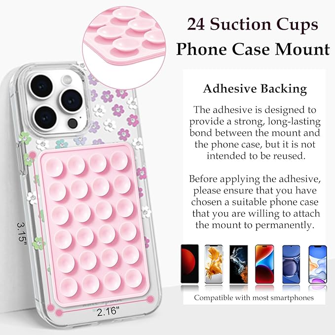 Silicone Suction Phone Case Mount 3 Pack, Silicon Adhesive Suction Cup Phone - Image 6