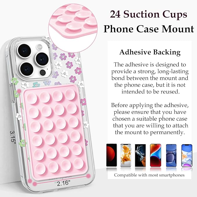 Silicone Suction Phone Case Mount, Non Slip Sticky Phone Grip - Image 6