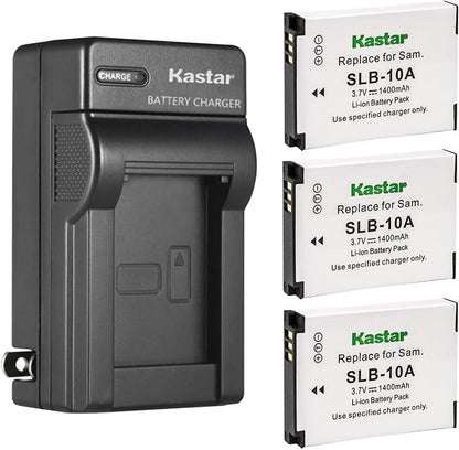 Kastar 3-Pack SLB-10A Battery and AC Wall Charger Replacement by Kastar